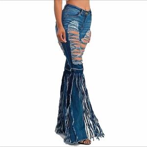 Deadstock Purple Candy Distressed Blue Jeans